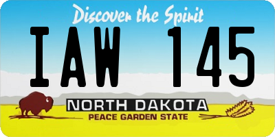 ND license plate IAW145