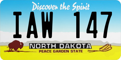ND license plate IAW147