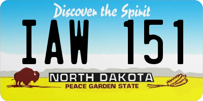 ND license plate IAW151