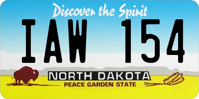 ND license plate IAW154