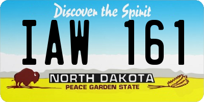 ND license plate IAW161