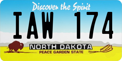 ND license plate IAW174
