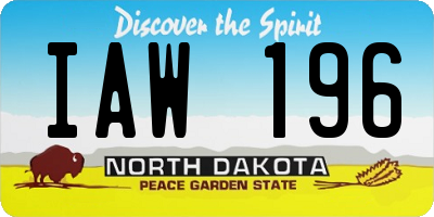 ND license plate IAW196