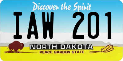 ND license plate IAW201