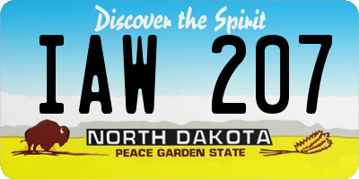 ND license plate IAW207