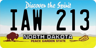ND license plate IAW213