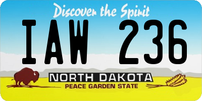 ND license plate IAW236