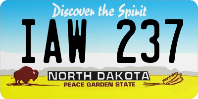 ND license plate IAW237