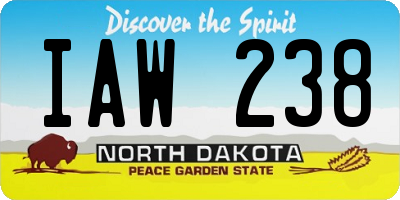 ND license plate IAW238