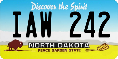 ND license plate IAW242