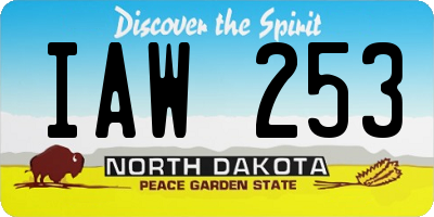 ND license plate IAW253
