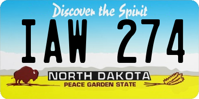 ND license plate IAW274