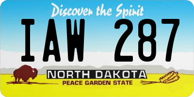 ND license plate IAW287