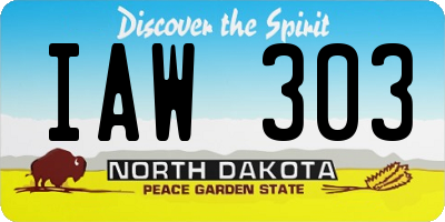 ND license plate IAW303