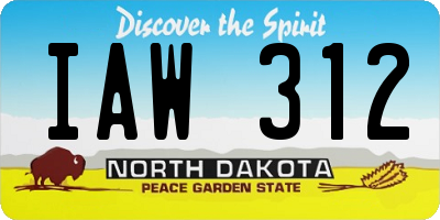ND license plate IAW312