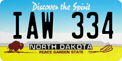 ND license plate IAW334