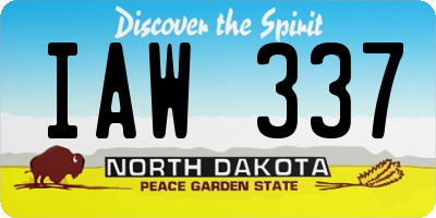 ND license plate IAW337