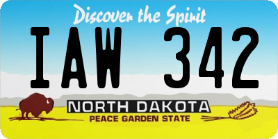 ND license plate IAW342