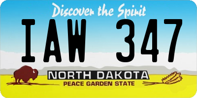 ND license plate IAW347