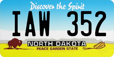 ND license plate IAW352