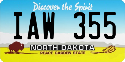 ND license plate IAW355