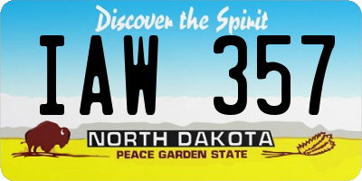 ND license plate IAW357