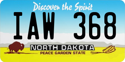 ND license plate IAW368