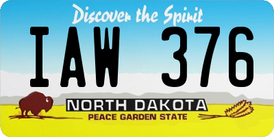 ND license plate IAW376