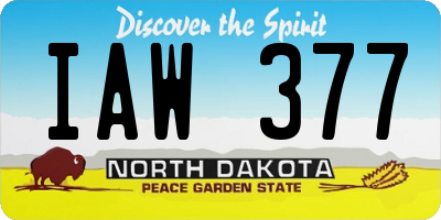 ND license plate IAW377