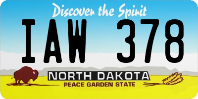 ND license plate IAW378