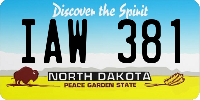 ND license plate IAW381