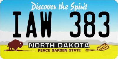 ND license plate IAW383