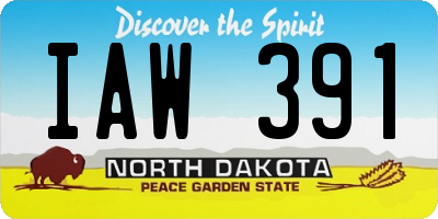 ND license plate IAW391