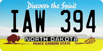 ND license plate IAW394