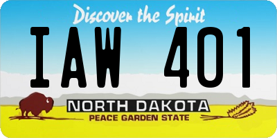 ND license plate IAW401