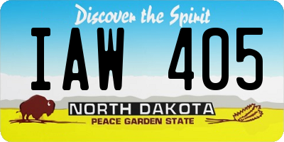 ND license plate IAW405