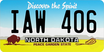 ND license plate IAW406