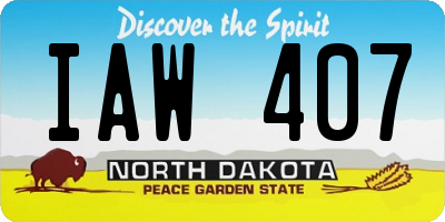 ND license plate IAW407