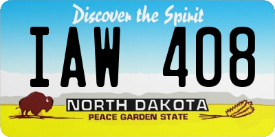 ND license plate IAW408
