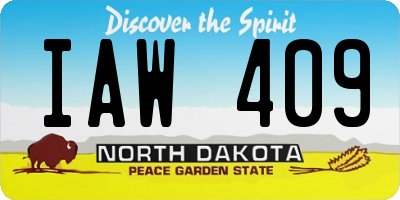 ND license plate IAW409