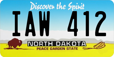 ND license plate IAW412