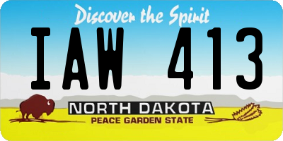 ND license plate IAW413