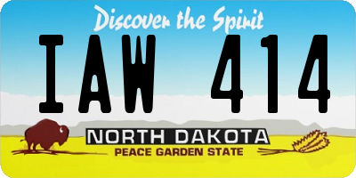 ND license plate IAW414