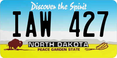 ND license plate IAW427