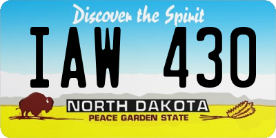 ND license plate IAW430