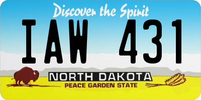 ND license plate IAW431