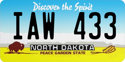 ND license plate IAW433