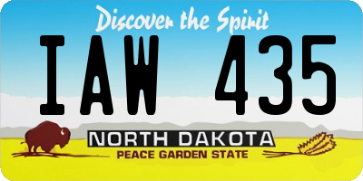ND license plate IAW435