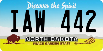 ND license plate IAW442