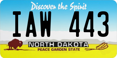 ND license plate IAW443